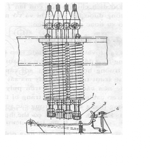Hình I 6 Hệ thống treo kiểu lũ xo Trên hình I 6 là hệ thống treo kiều lò xo với 4