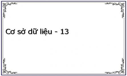 Cơ sở dữ liệu - 13