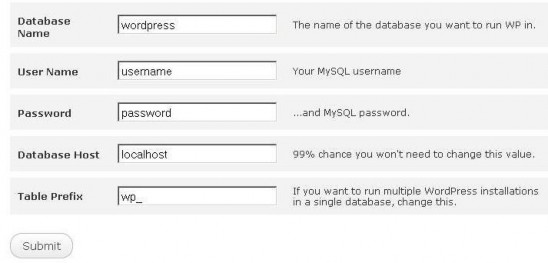 Trang thiết lập của WordPress sẽ hiển thị tại đ y c c bạn h y điền đầy đủ 6