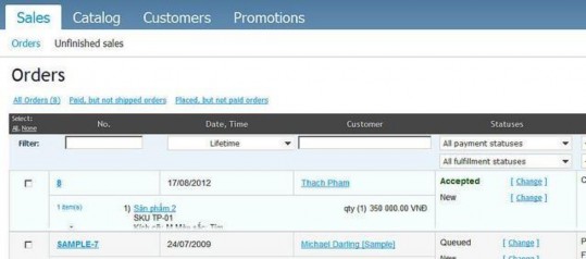 Orders Quản lý c c đơn đặt hàng từ khách hàng Catalog Products Quản lý thêm và 4