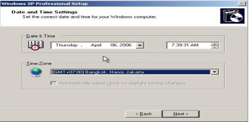 Ta chọn Time Zone là Bangkok Hanoi jakarta Nếu có card LAN thì sẽ thêm bước sau chọn 12