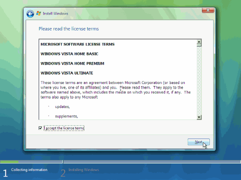 Tiếp theo Click vào Custom Advanced Installation Type Nút Upgrade sẽ bị Disable vì bạn 8