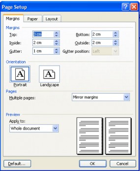 Paper Chọn khổ giấy chuẩn A4 Cách thiết lập Font chữ mặc định cho chương 8