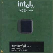 CPU của máy Pentium 3 Nhãn CPU ghi 1000 256 133 1 7V nghĩa là Tốc độ 1000MHz Cache L1 13