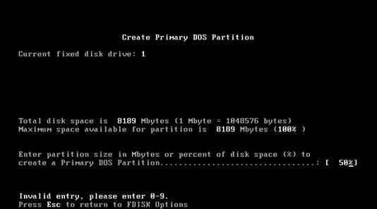 Ngay sau đó phân vùng chính sẽ được tạo Bạn ấn Esc để thoát ra ngoài Bây 5