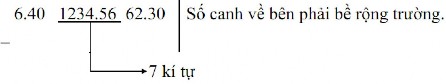  Bề rộng trường bao gồm phần nguyên phần lẻ và dấu chấm động b Hàm 2