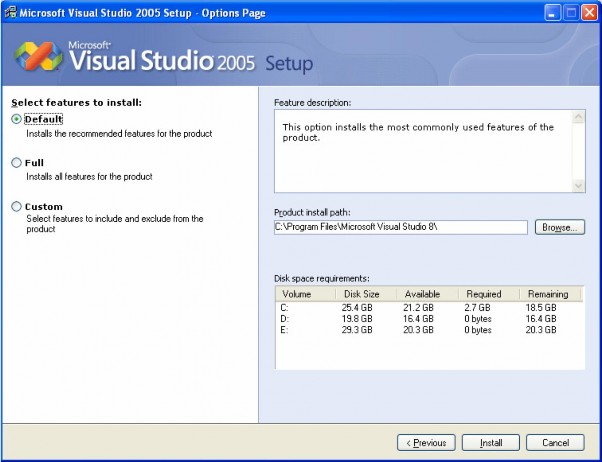 Chọn kiểu cài đặt Default ngầm định hay Full đầy đủ hay Custom tự thiết 4