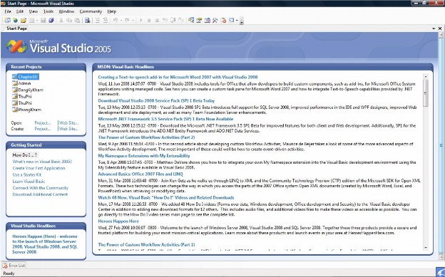 Vào New Project Xuất hiện hộp thoại sau Chọn Visual Basic Windows chọn Windows 2