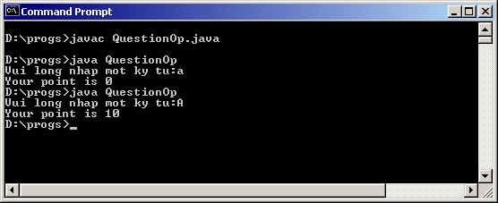 Hình 2 4 Kết quả thực thi tập tin QuestionOp java 2 8 3 Lệnh switch Cú pháp switch 2