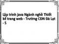 Lập trình java Ngành nghề Thiết kế trang web - Trường CĐN Đà Lạt - 5