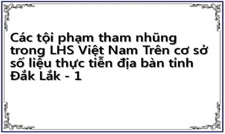 Các tội phạm tham nhũng trong LHS Việt Nam Trên cơ sở số liệu thực tiễn địa bàn tỉnh Đắk Lắk - 1