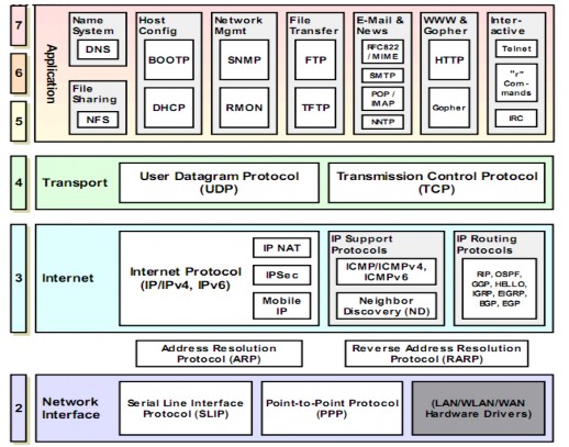 Hình 4 18 Bộ giao thức TCP IP Các giao thức được dùng trong lớp giao diện mạng 2
