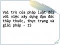 Vai trò của pháp luật đối với việc xây dựng đạo đức thầy thuốc, thực trạng và giải pháp - 15