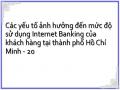 Các yếu tố ảnh hưởng đến mức độ sử dụng Internet Banking của khách hàng tại thành phố Hồ Chí Minh - 20