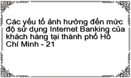 Các yếu tố ảnh hưởng đến mức độ sử dụng Internet Banking của khách hàng tại thành phố Hồ Chí Minh - 21