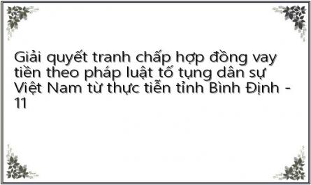 Giải quyết tranh chấp hợp đồng vay tiền theo pháp luật tố tụng dân sự Việt Nam từ thực tiễn tỉnh Bình Định - 11