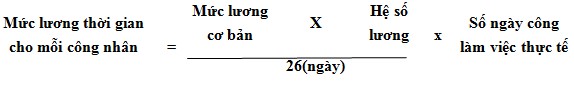 Tổng cộng tiền lương công nhân viên Mức tiền lương thời gian Tiền thưởng 1
