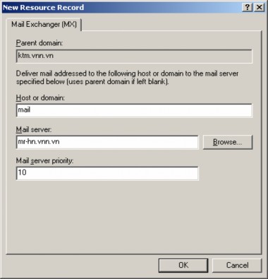 Điền tại Host or domain điền tên hoặc để trống tên này kết hợp với phần 11