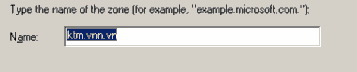 Tại cửa sổ này điền zone domain name mà sẽ quản lý Bấm Next tiếp tục Điền 2