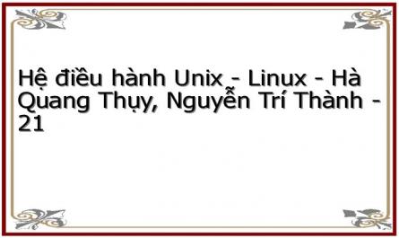 Hệ điều hành Unix - Linux - Hà Quang Thụy, Nguyễn Trí Thành - 21