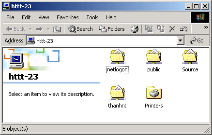 Hình D 3 Danh sách các dịch vụ trên một samba server Cho phép ánh xạ một thư mục 2