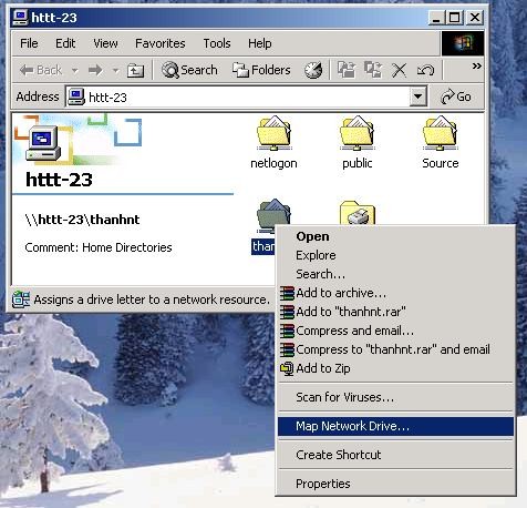 Hình D 4 Tạo một ánh xạ ổ đĩa trên máy trạm Windows Sau đó máy sẽ hỏi tên 3