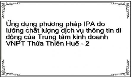 Ứng dụng phương pháp IPA đo lường chất lượng dịch vụ thông tin di động của Trung tâm kinh doanh VNPT Thừa Thiên Huế - 2