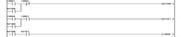 Hình 2 16 Dùng cờ M100 Và M101 để kết hợp hai nhánh logic kích ngõ ra Y000 2 Lập 9