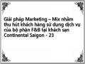 Giải pháp Marketing – Mix nhằm thu hút khách hàng sử dụng dịch vụ của bộ phận F&B tại khách sạn Continental Saigon - 23