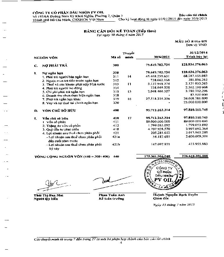 Phụ lục 5 2 Báo cáo lưu chuyển tiền tệ 7