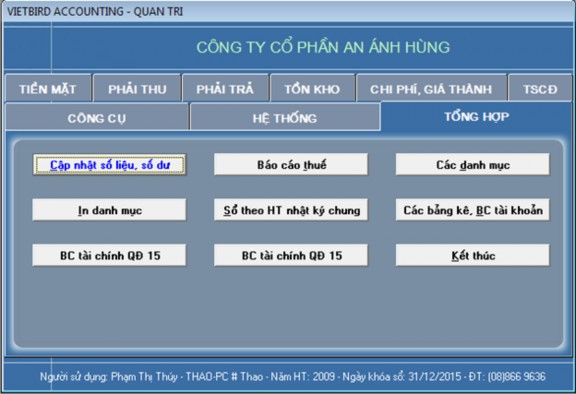 Hình ảnh 4 6 Phần hành tổng hợp của phần mềm Hình ảnh 4 7 Phần hành phiếu 2