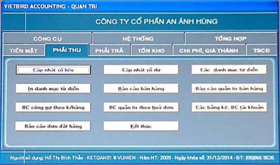 Hình ảnh 4 1 Phần hành phải thu của phần mềm Hình ảnh 4 2 Giao diện hóa đơn 1