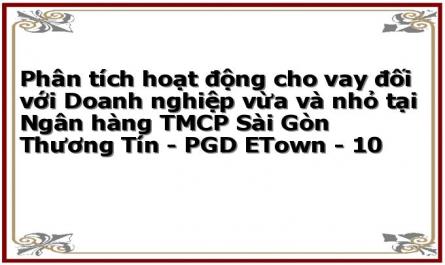 Phân tích hoạt động cho vay đối với Doanh nghiệp vừa và nhỏ tại Ngân hàng TMCP Sài Gòn Thương Tín - PGD ETown - 10