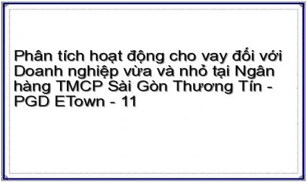 Phân tích hoạt động cho vay đối với Doanh nghiệp vừa và nhỏ tại Ngân hàng TMCP Sài Gòn Thương Tín - PGD ETown - 11