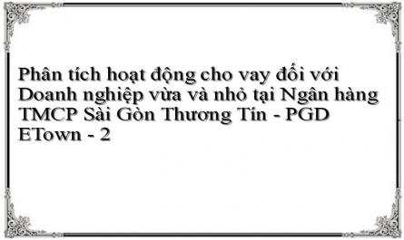 Phân tích hoạt động cho vay đối với Doanh nghiệp vừa và nhỏ tại Ngân hàng TMCP Sài Gòn Thương Tín - PGD ETown - 2