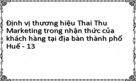 Định vị thương hiệu Thai Thu Marketing trong nhận thức của khách hàng tại địa bàn thành phố Huế - 13