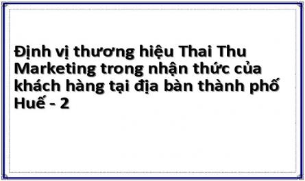 Định vị thương hiệu Thai Thu Marketing trong nhận thức của khách hàng tại địa bàn thành phố Huế - 2