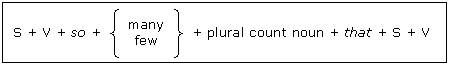 Cấu trúc vẫn là so that nhưng phải dùng many hoặc few trước danh từ đó I had so 2