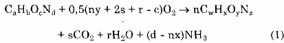Ở đây Trong công thức l C a H b O c N d Và C w H x O y N z rút ra từ thực nghiệm 1