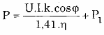 trong đó U và I là điện áp và dòng cần cho quá trình lọc K là hệ số chỉnh 6