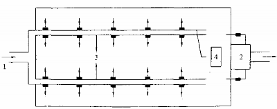 Hình 7 2 Bể điều hoà với thổi khí nén 1 Dẫn nước vào 2 Hệ thống cả nước 4