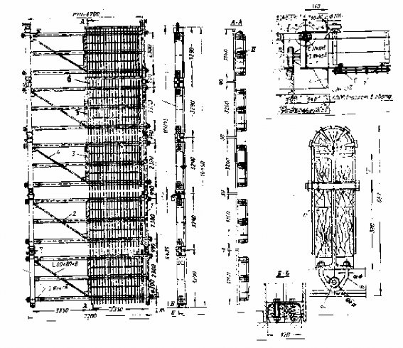 Hình 10 3 Cấu tạo lưới chắn rác phẳng 1 Dầm tựa biên đứng 2 dầm ngang đỡ 2