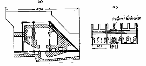 Hình 17 4 Sơ đồ tính dộ bền chung của n m đập tràn dọc dòng chảy Các phương 2