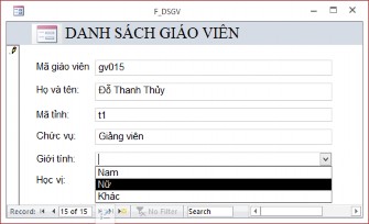Hình 4 18 Tạo Combo từ những giá trị nhập vào Ví dụ 3 Tạo Combo Box tìm kiếm 14