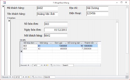 Hình 4 26 BÀI TẬP CHƯƠNG 4 Bài 1 Tạo Form nhập dữ liệu cho bảng Thuchi trong cơ 4
