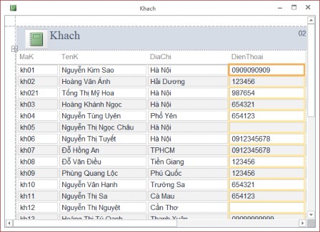 Hình 5 2 Tạo báo biểu tự động Bước 3 Ghi và đặt tên cho báo biểu là R Khach 6