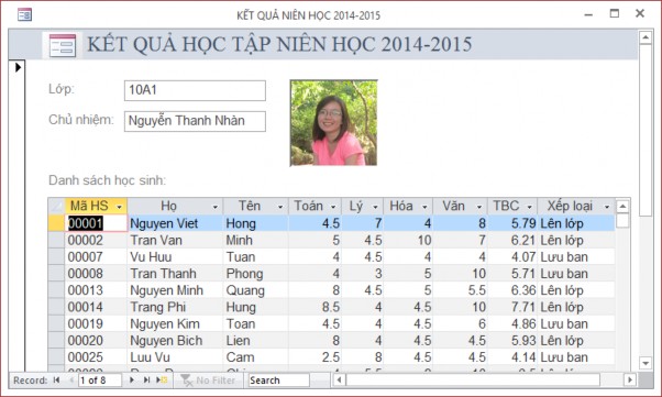 5 Tạo Query HOC SINH XUAT SAC bao gồm các học sinh có DTB 8 5 và DTN 8 với các field 6