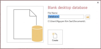 Hình 1 2 Tạo CSDL mới Bấm nút Browse để chọn thư mục sẽ chứa tệp cơ sở 2