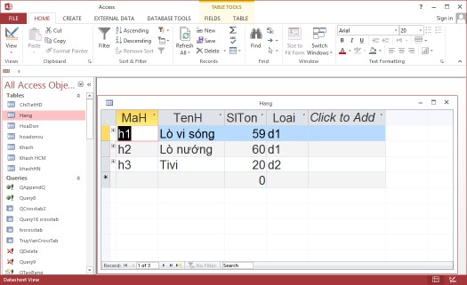 Hình 1 8 CHƯƠNG 2 BẢNG VÀ MỐI QUAN HỆ 1 Cấu trúc của một bảng Các bảng là 9
