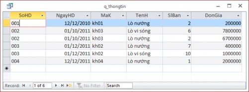 Hình 3 4 Thực hiện truy vấn Việc đưa điều kiện vào cho truy vấn và tạo các 4